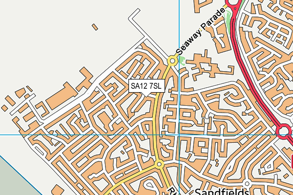 SA12 7SL map - OS VectorMap District (Ordnance Survey)