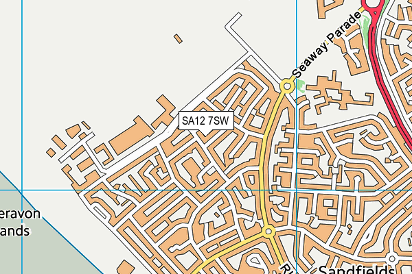 SA12 7SW map - OS VectorMap District (Ordnance Survey)