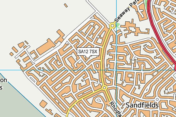 SA12 7SX map - OS VectorMap District (Ordnance Survey)