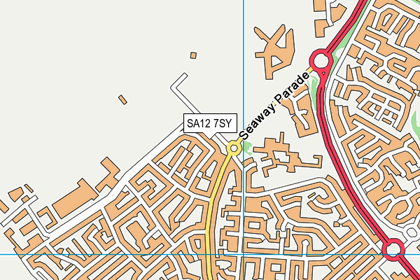 SA12 7SY map - OS VectorMap District (Ordnance Survey)