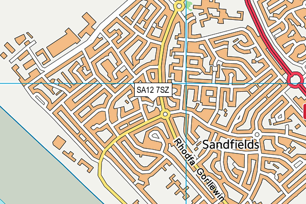 SA12 7SZ map - OS VectorMap District (Ordnance Survey)