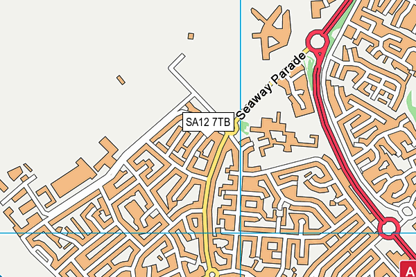 SA12 7TB map - OS VectorMap District (Ordnance Survey)