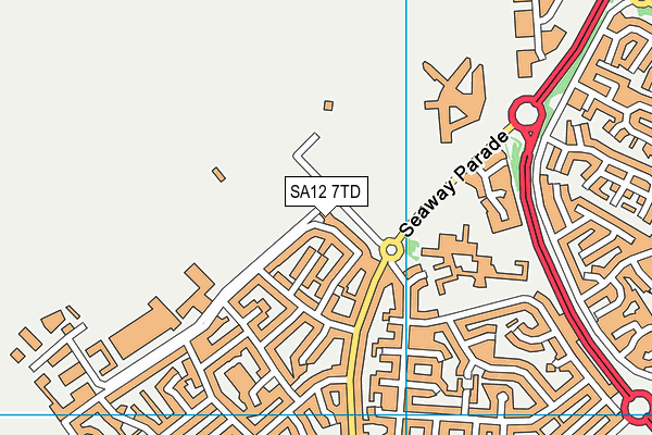 SA12 7TD map - OS VectorMap District (Ordnance Survey)