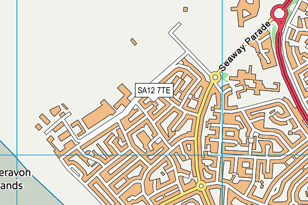 SA12 7TE map - OS VectorMap District (Ordnance Survey)