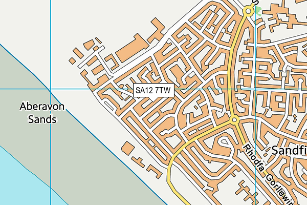 SA12 7TW map - OS VectorMap District (Ordnance Survey)