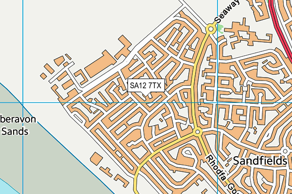 SA12 7TX map - OS VectorMap District (Ordnance Survey)