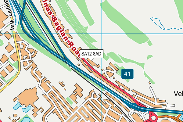 SA12 8AD map - OS VectorMap District (Ordnance Survey)