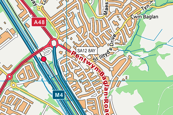 SA12 8AY map - OS VectorMap District (Ordnance Survey)