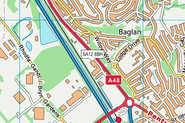 SA12 8BH map - OS VectorMap District (Ordnance Survey)