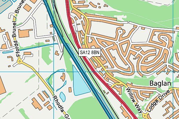 SA12 8BN map - OS VectorMap District (Ordnance Survey)