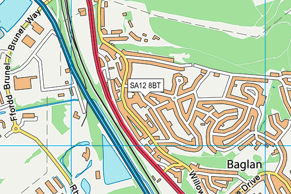 SA12 8BT map - OS VectorMap District (Ordnance Survey)