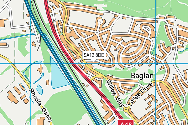 SA12 8DE map - OS VectorMap District (Ordnance Survey)