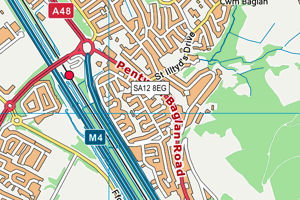 SA12 8EG map - OS VectorMap District (Ordnance Survey)