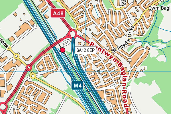 SA12 8EP map - OS VectorMap District (Ordnance Survey)