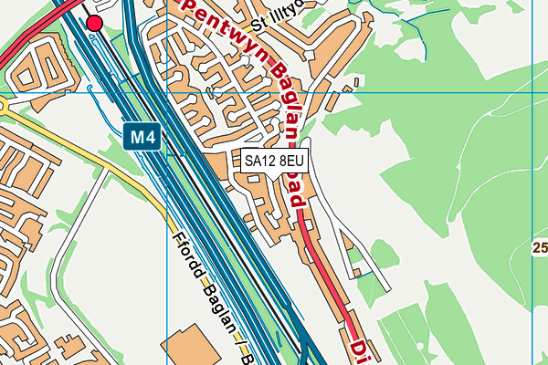 SA12 8EU map - OS VectorMap District (Ordnance Survey)