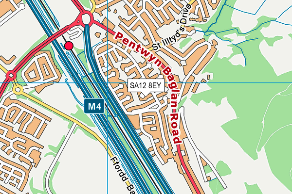 SA12 8EY map - OS VectorMap District (Ordnance Survey)