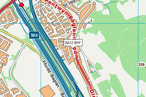 SA12 8HY map - OS VectorMap District (Ordnance Survey)