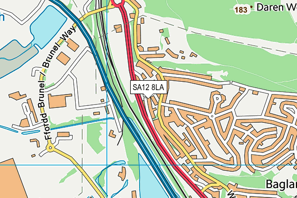 SA12 8LA map - OS VectorMap District (Ordnance Survey)