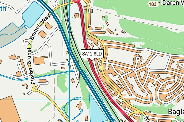 SA12 8LD map - OS VectorMap District (Ordnance Survey)