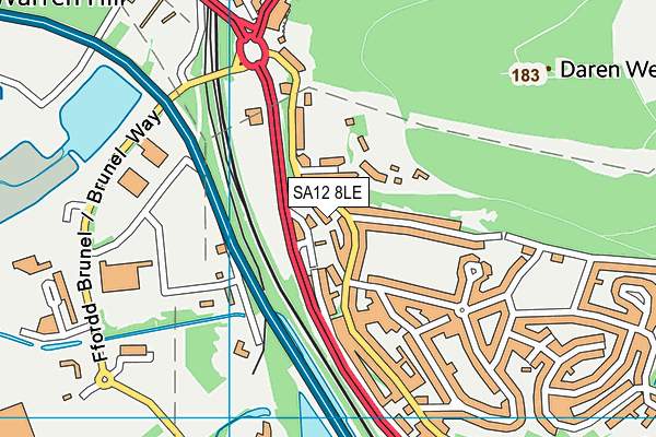 SA12 8LE map - OS VectorMap District (Ordnance Survey)