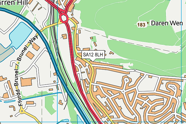 SA12 8LH map - OS VectorMap District (Ordnance Survey)