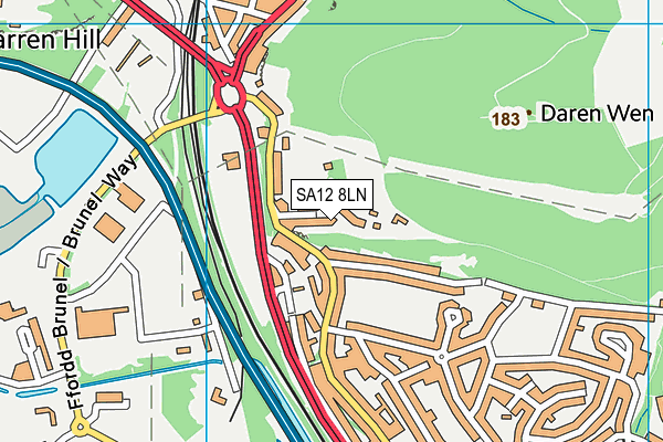SA12 8LN map - OS VectorMap District (Ordnance Survey)