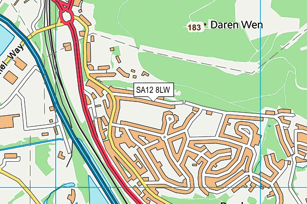 SA12 8LW map - OS VectorMap District (Ordnance Survey)