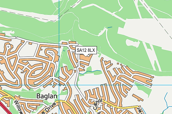 SA12 8LX map - OS VectorMap District (Ordnance Survey)