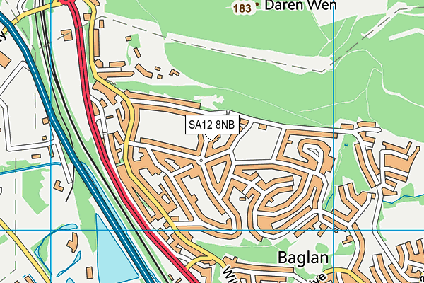 SA12 8NB map - OS VectorMap District (Ordnance Survey)