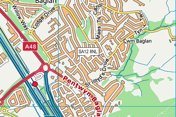 SA12 8NL map - OS VectorMap District (Ordnance Survey)