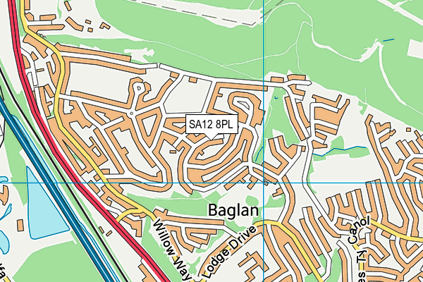 SA12 8PL map - OS VectorMap District (Ordnance Survey)