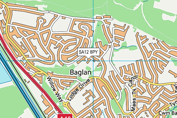 SA12 8PY map - OS VectorMap District (Ordnance Survey)