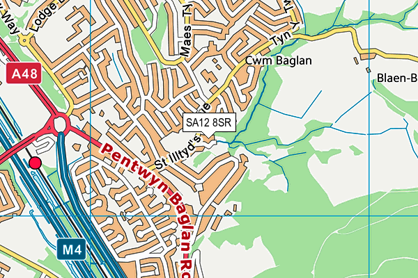 SA12 8SR map - OS VectorMap District (Ordnance Survey)