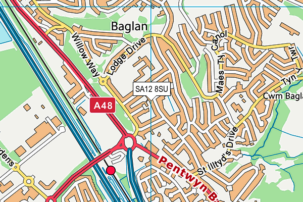 SA12 8SU map - OS VectorMap District (Ordnance Survey)