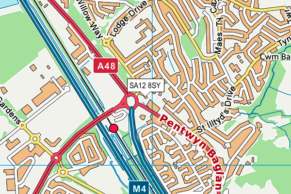 SA12 8SY map - OS VectorMap District (Ordnance Survey)