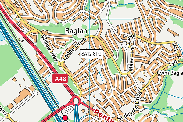 SA12 8TG map - OS VectorMap District (Ordnance Survey)