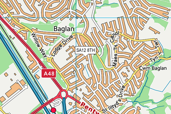 SA12 8TH map - OS VectorMap District (Ordnance Survey)