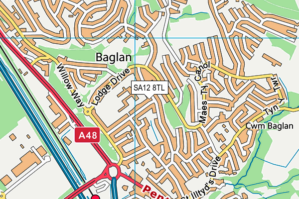 SA12 8TL map - OS VectorMap District (Ordnance Survey)