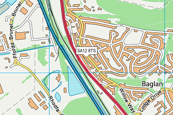 SA12 8TS map - OS VectorMap District (Ordnance Survey)