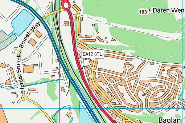SA12 8TU map - OS VectorMap District (Ordnance Survey)