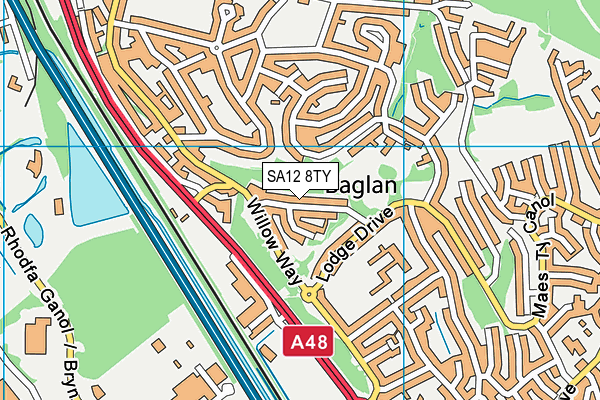 SA12 8TY map - OS VectorMap District (Ordnance Survey)