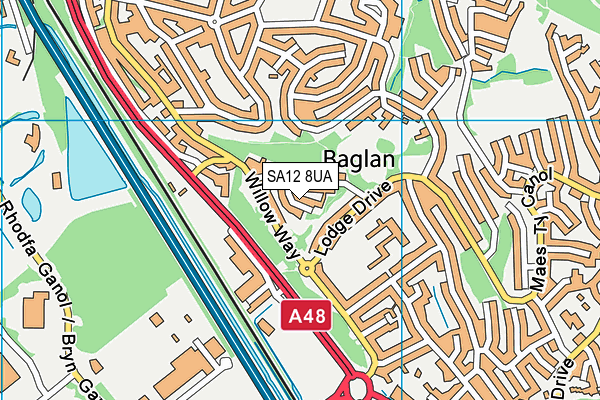 SA12 8UA map - OS VectorMap District (Ordnance Survey)