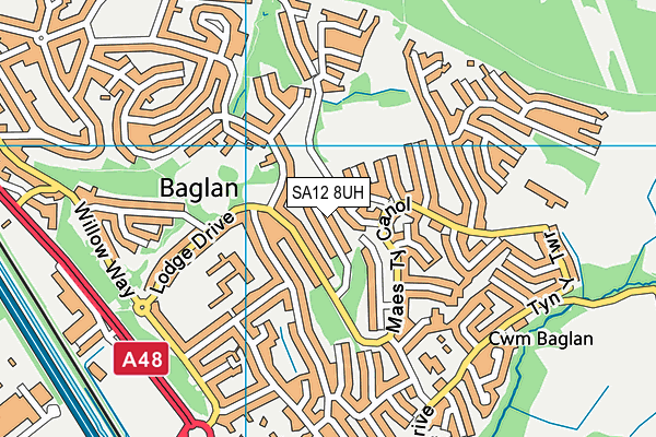 SA12 8UH map - OS VectorMap District (Ordnance Survey)