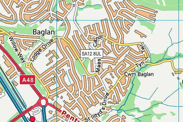 SA12 8UL map - OS VectorMap District (Ordnance Survey)