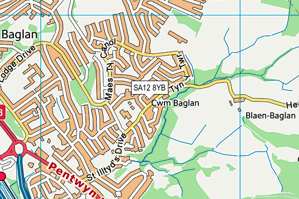 SA12 8YB map - OS VectorMap District (Ordnance Survey)
