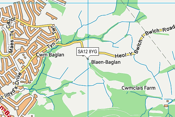 SA12 8YG map - OS VectorMap District (Ordnance Survey)