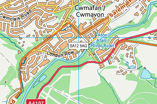 SA12 9AG map - OS VectorMap District (Ordnance Survey)