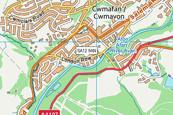 SA12 9AN map - OS VectorMap District (Ordnance Survey)