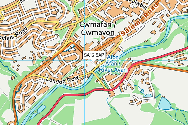 SA12 9AP map - OS VectorMap District (Ordnance Survey)