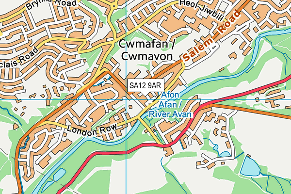 SA12 9AR map - OS VectorMap District (Ordnance Survey)